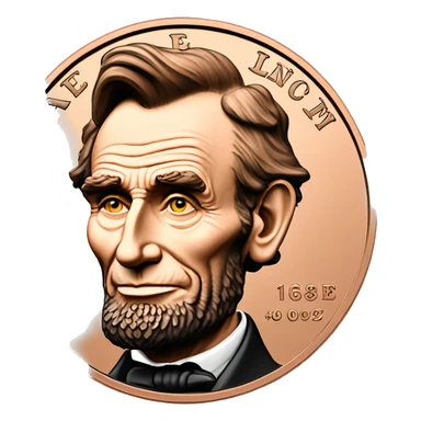 abe lincoln penny coin sticker