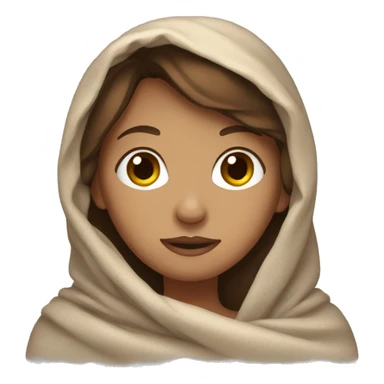 Brown hair girl wrapped in blanket  sticker