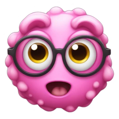 pink four eyed creature sticker