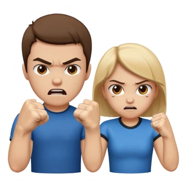 Fight girl and boy  sticker