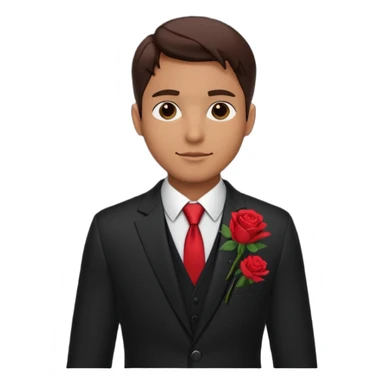 man with flower in his suit pocket sticker