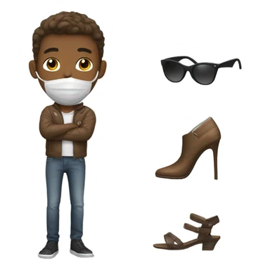 Persona venta de accesorios y ropa sticker