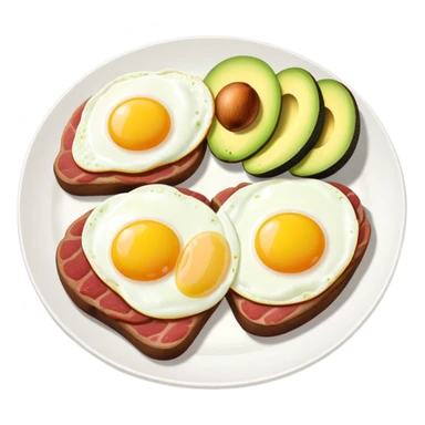 Breakfast with beef, eggs, avocado sticker