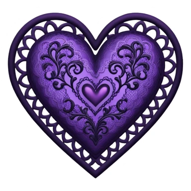 black and purple lace heart sticker
