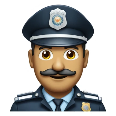indian police man with moustache  sticker