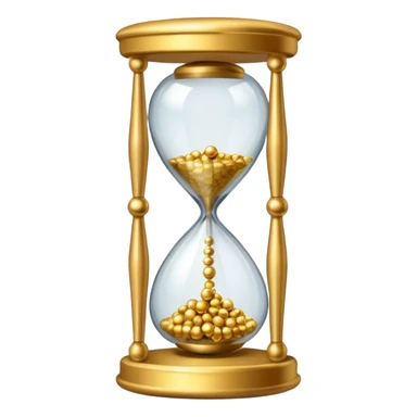 Hourglass with golden small marbles sticker