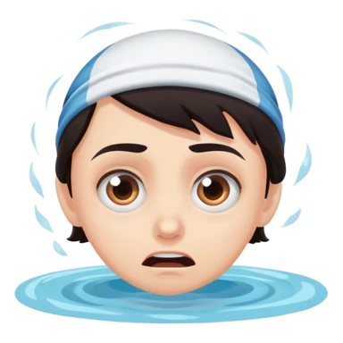 person terrified in swimming pool sticker