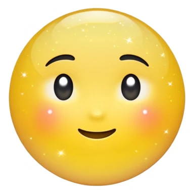 Generate a high-quality 3D cartoon-style emoji of yellow glitter, sparkling effect, smooth gradient colors, rounded and cute appearance, simple white background, high-resolution.
 sticker
