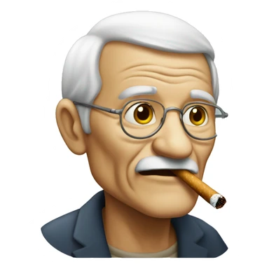 Old man smoking  sticker