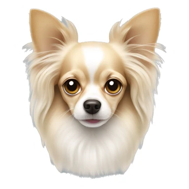 Long haired white chihuahua with light brown ears sticker