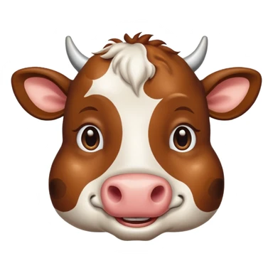 A smirking cow sticker