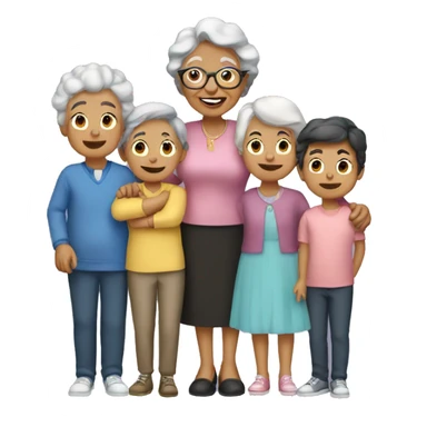 grandma with  four girls six boys sticker