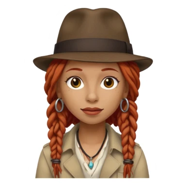 female red haired Musician with dreadlocks and fedora sticker