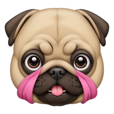 Pug  com um laço rosa na  cabeça sticker
