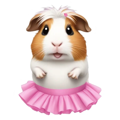 guinea pig wearing a pink tutu sticker