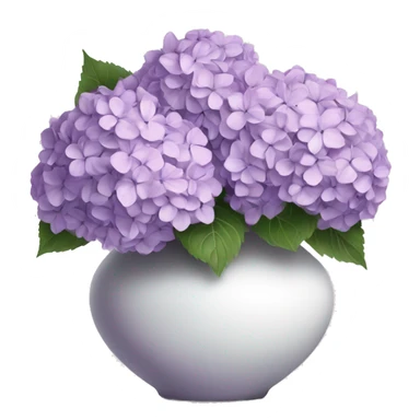 Lilac Hydrangeas in white vase sticker