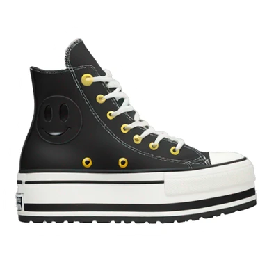 Black platform converse platform shoes hike  sticker