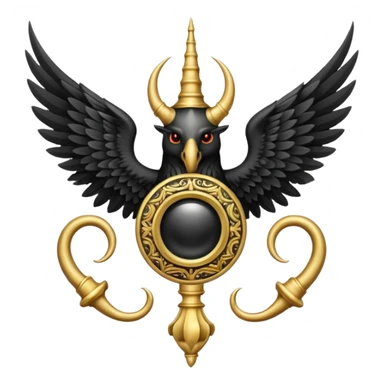 Holy Emblem with black wings and horn sticker
