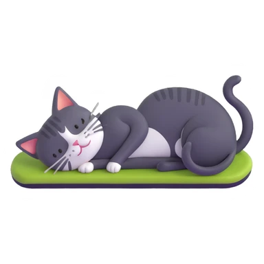 cat lounging like a king, with other animals bowing sticker