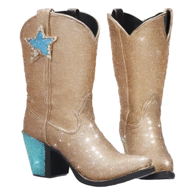 Diamond bedazzled glitter cowboy boots Betsy Johnson sticker
