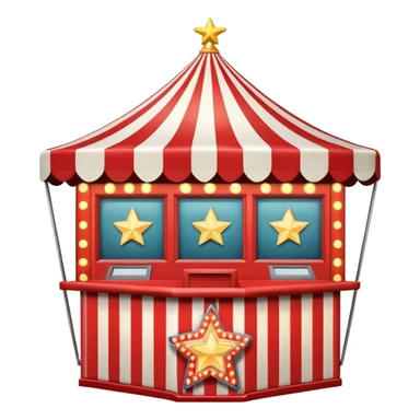A circus ticket booth with retro lights and star-shaped sign. sticker