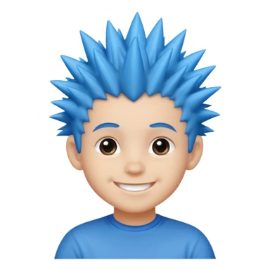 blue spiky haired kid  sticker