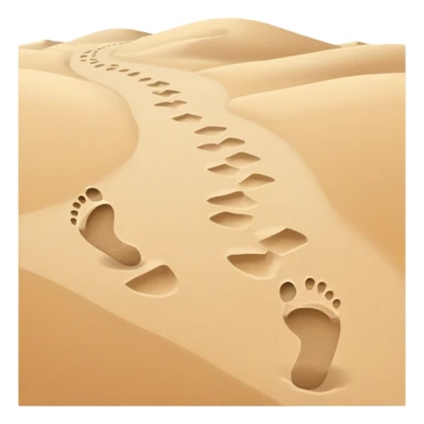 **Baby footsteps lead ahead of larger ones**, as if guiding the adult forward.  sticker