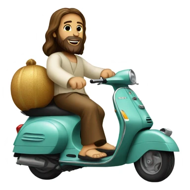 Jesus on a Vespa sticker
