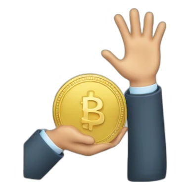 getting coin money with two hand sticker