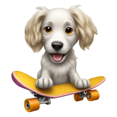 dog riding skateboard sticker