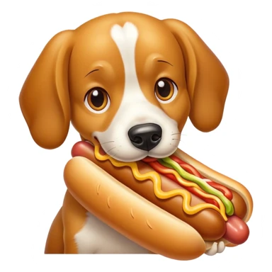 Dog eat hot dog  sticker