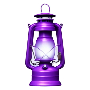 Realistic camping light purple lit camping lantern lisolated. sticker