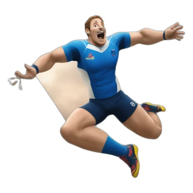 Antoine Dupont rugby celebration sticker