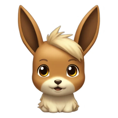 toilet chibi eevee head atop sticker