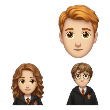 Harry potter et hermione et ron sticker
