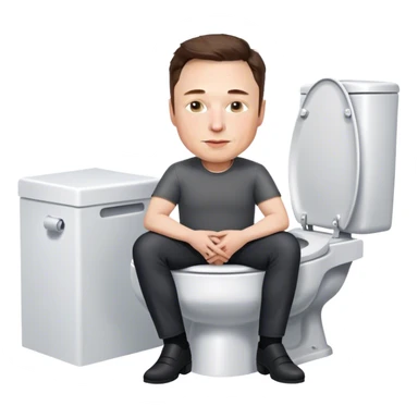 Elon musk is Siitting on toilet  sticker