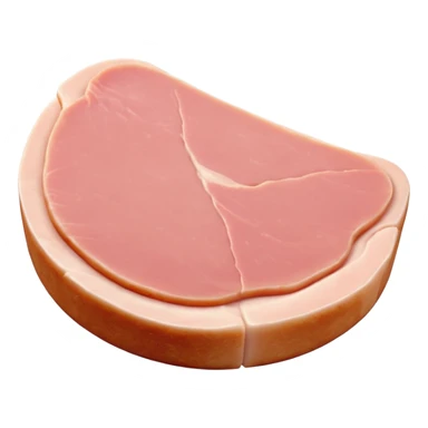 raw chicken cutlet, thin boneless slice, pale pink, smooth glossy surface, irregular shape, visible muscle grain, subtle edge variation, fresh and moist, no plate or garnish, no faces, clean 3D, soft shadows, transparent background, emoji scale sticker