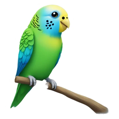 green budgie with yellow head and blue budgie nose sticker
