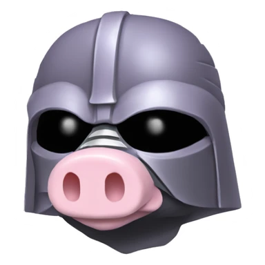 Lavender gray Pig darth Vader mask face armadillo darth Vader fanned tail feathered tail pig armadillo darth Vader face sticker