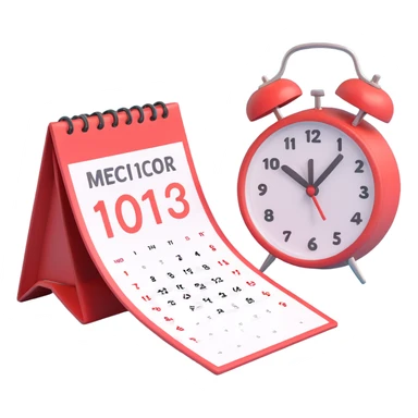 scheduled icon, 3D style, vibrant, with a calendar and clock sticker