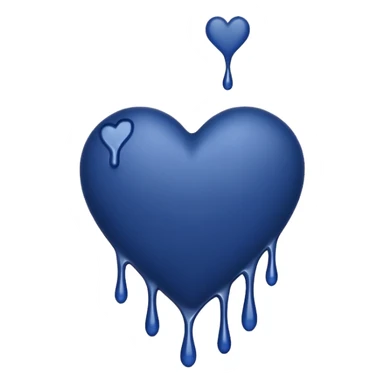Bleeding navy blue heart  sticker