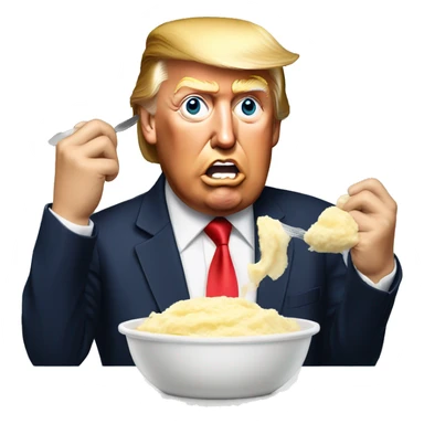 donald trump eating mashed potatoes  sticker