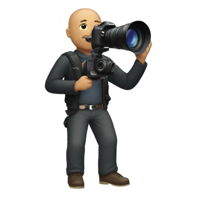Bald Black guy with canon camera  sticker