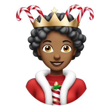 Queen with candy canes celebrating Christmas  sticker