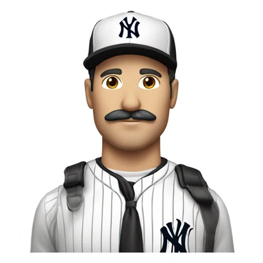 Homme blanc, 30 ans, cheveux courts noir, moustache, casquette noir yankees noir, avec uns bière  sticker