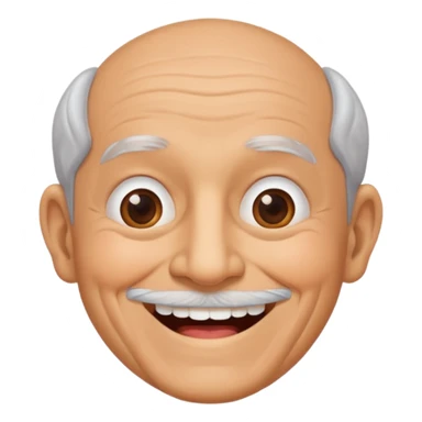 Draw me a grandfather who smiles and has no front tooth. sticker