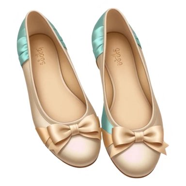 Beige realistic silk bow ballerina shoes sticker