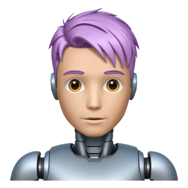 male robot with different color hair like 3rd picture, sticker