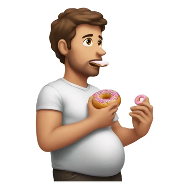 Pregnant man eating a doughnut  sticker