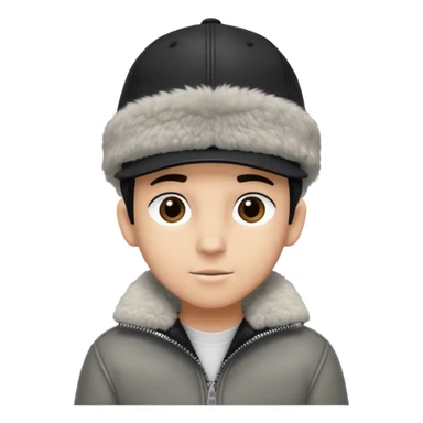 Cappellino New Era New York nero e persona con giubbotto di pecora grigio la pelliccia anche dove la zip sticker